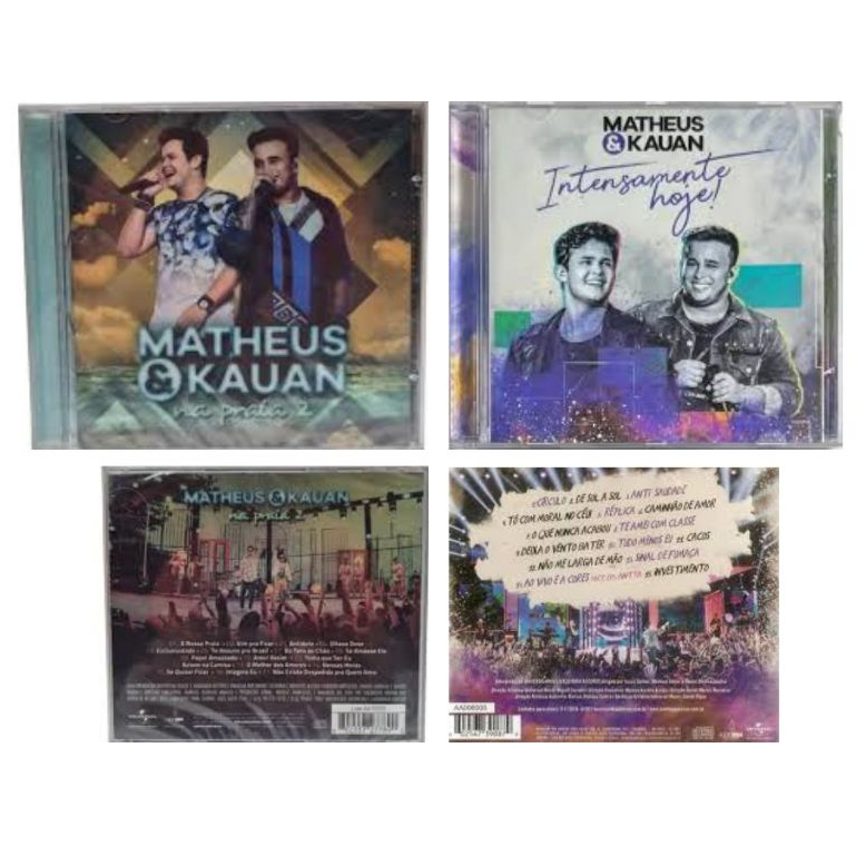 Kit 2 CD Matheus & Kauan Na Praia 2 + Intensamente Hoje - Novo Original Lacrado Nacional Sertanejo