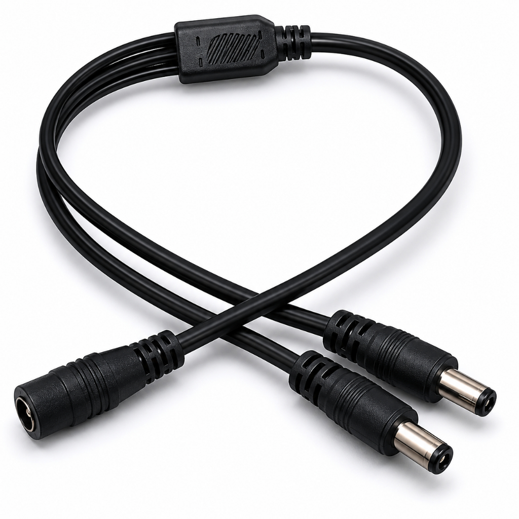 Cabo divisor com adaptador plug P4 1 Femea / 2 Machos Preto Unitário Dupla Conexão Adaptador Fonte