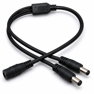 Cabo divisor com adaptador plug P4 1 Femea / 2 Machos Preto Unitário Dupla Conexão Adaptador Fonte