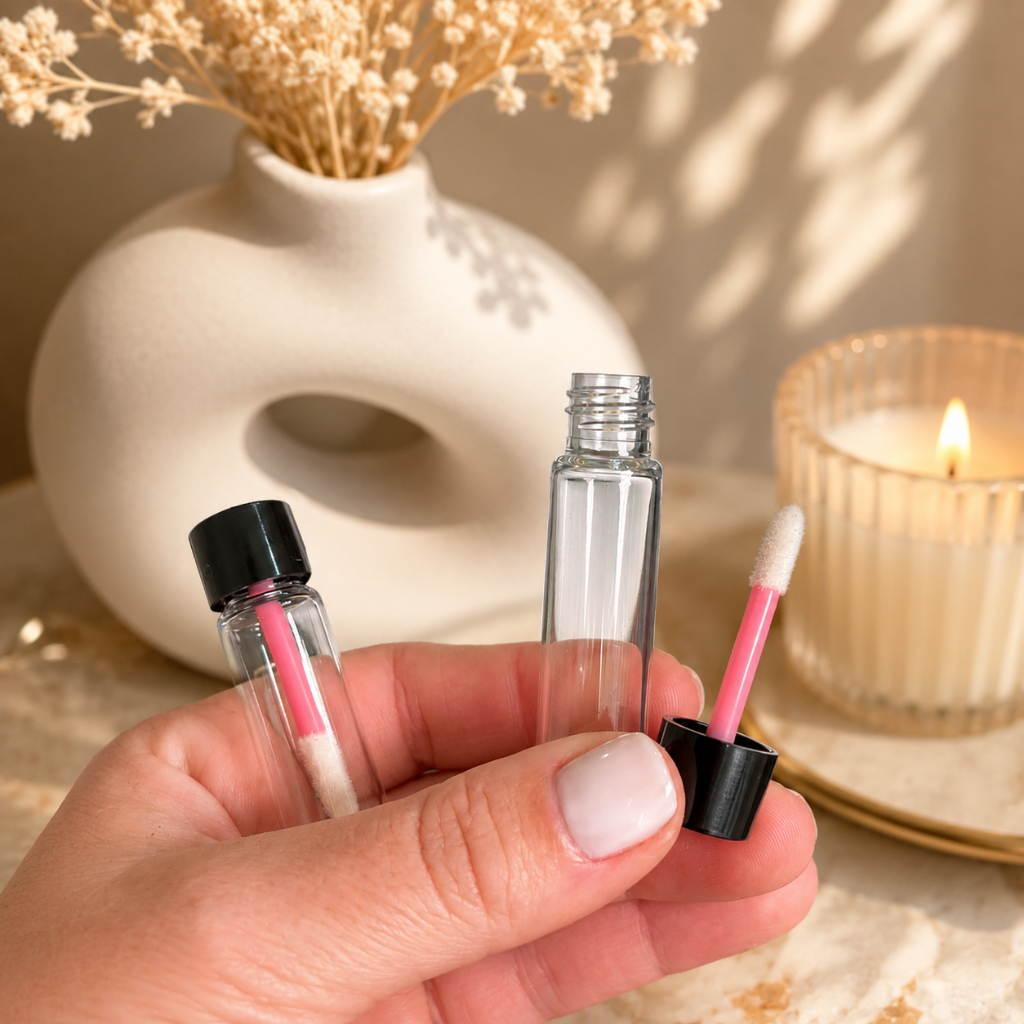 Kit 100/20 Mini Frasco de Batom ou Gloss Vazio Lip Tubo balm Repositor Recipiente Cosmético Retoque
