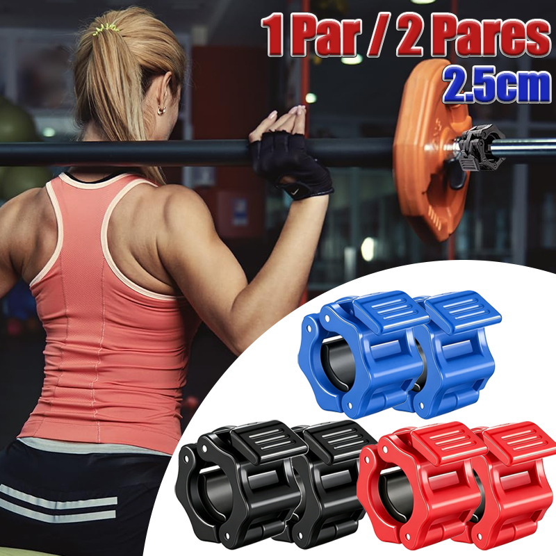 Presilhas Trava Rápida 25mm Para Barra De Academia Halter Jaw Lock 2,5cm Acessórios Musculação Par