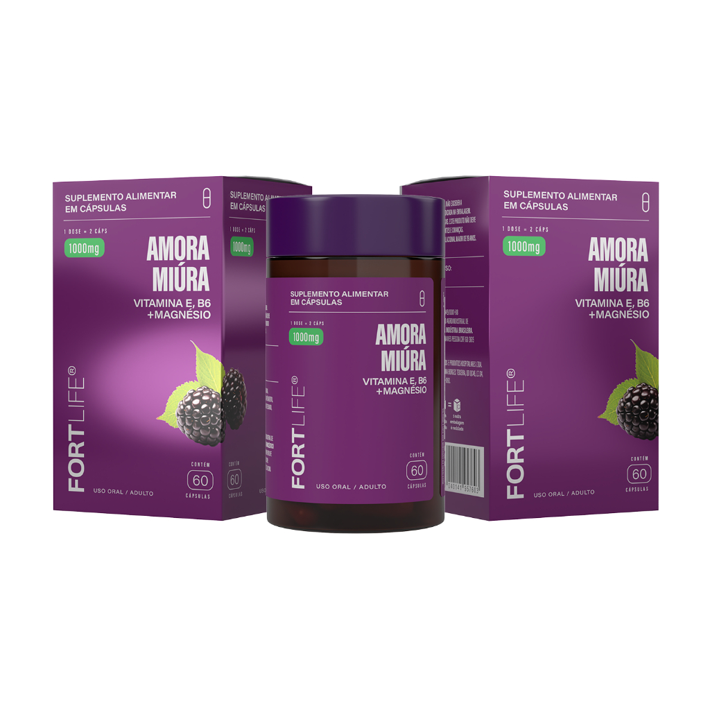 Kit 2 Und Amora Miúra 1000mg 60 Cápsulas FortLife (Fogachos, Menopausa, Irritação, Libido)