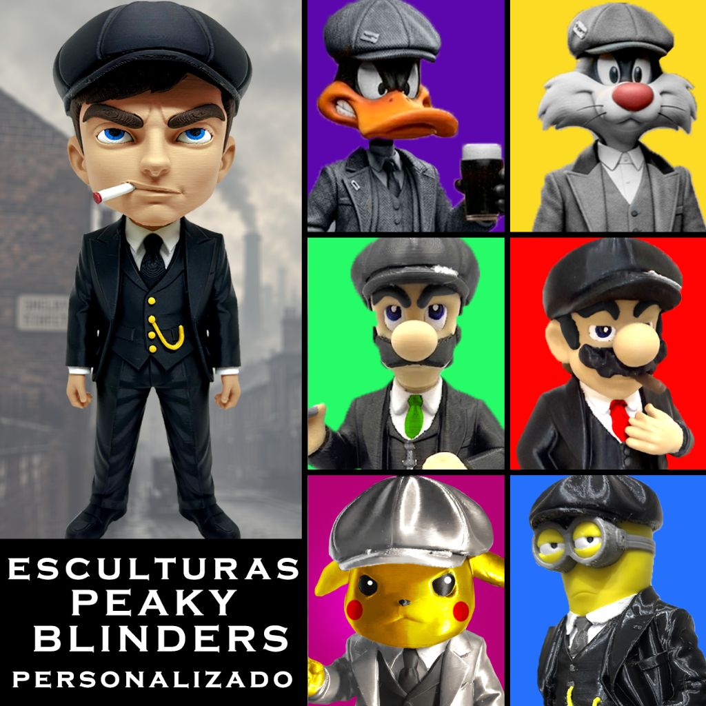 Estatua Personalizada Peaky Blinders - Shelby Mario Frajola Patolino Minion Pikachu Pokemon