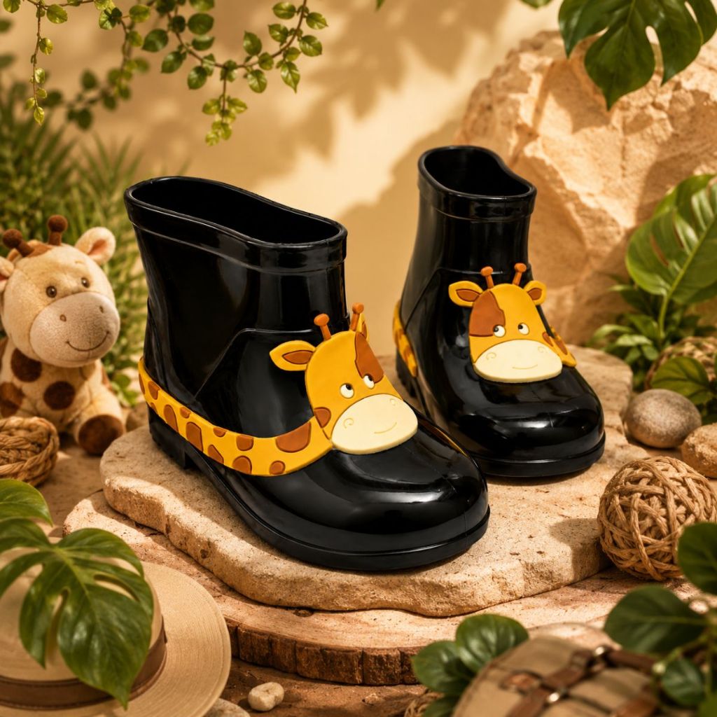 Galocha Infantil Girafinha Festa Junina Criança Impermeável Antiderrapante Delicada Promoção Inverno