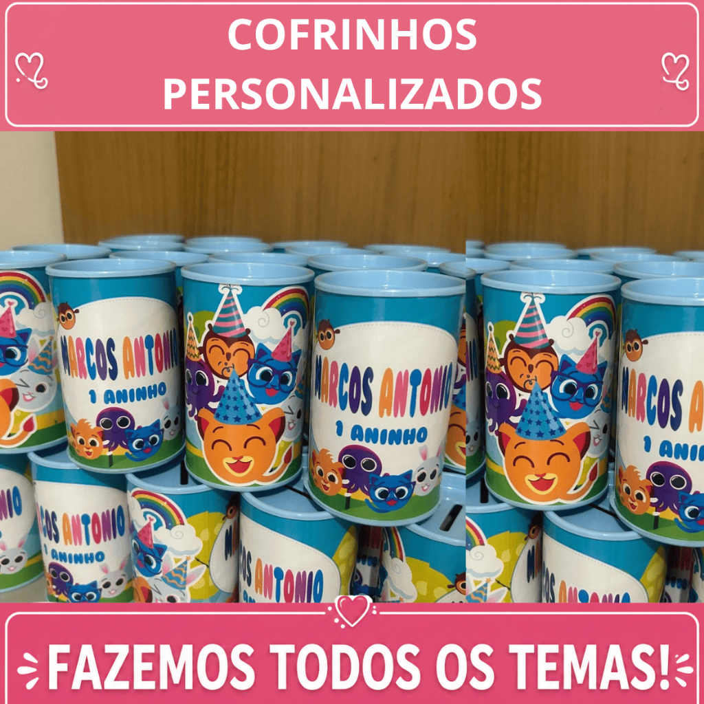 Cofrinho BOLOFOFO  Personalizado Lembrancinha Aniversario Festa Infantil 50 a 100 un