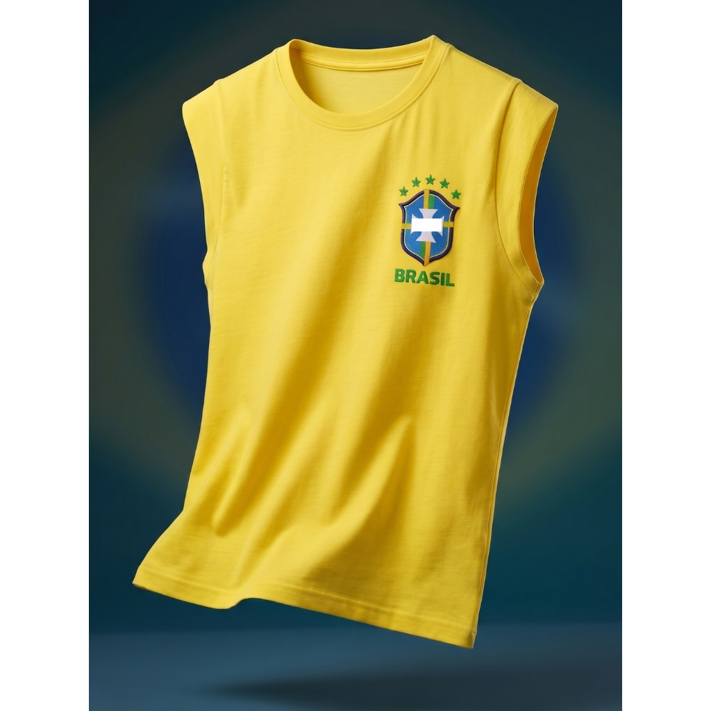 Blusa Feminina Brasil  Roupa Blusinha Futebol  T-shirts de Algodão