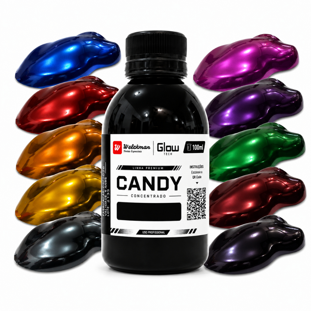 Tinta Candy Concentrado Automotiva - Não Desbota - Kandy Premium Glow Tech Welckman