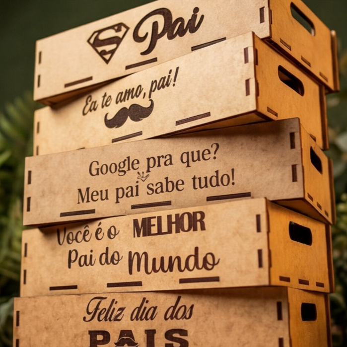 KIT 10 UND BANDEJA CESTA MDF 10×15 LEMBRANCINHA DIA DOS PAIS PRESENTE