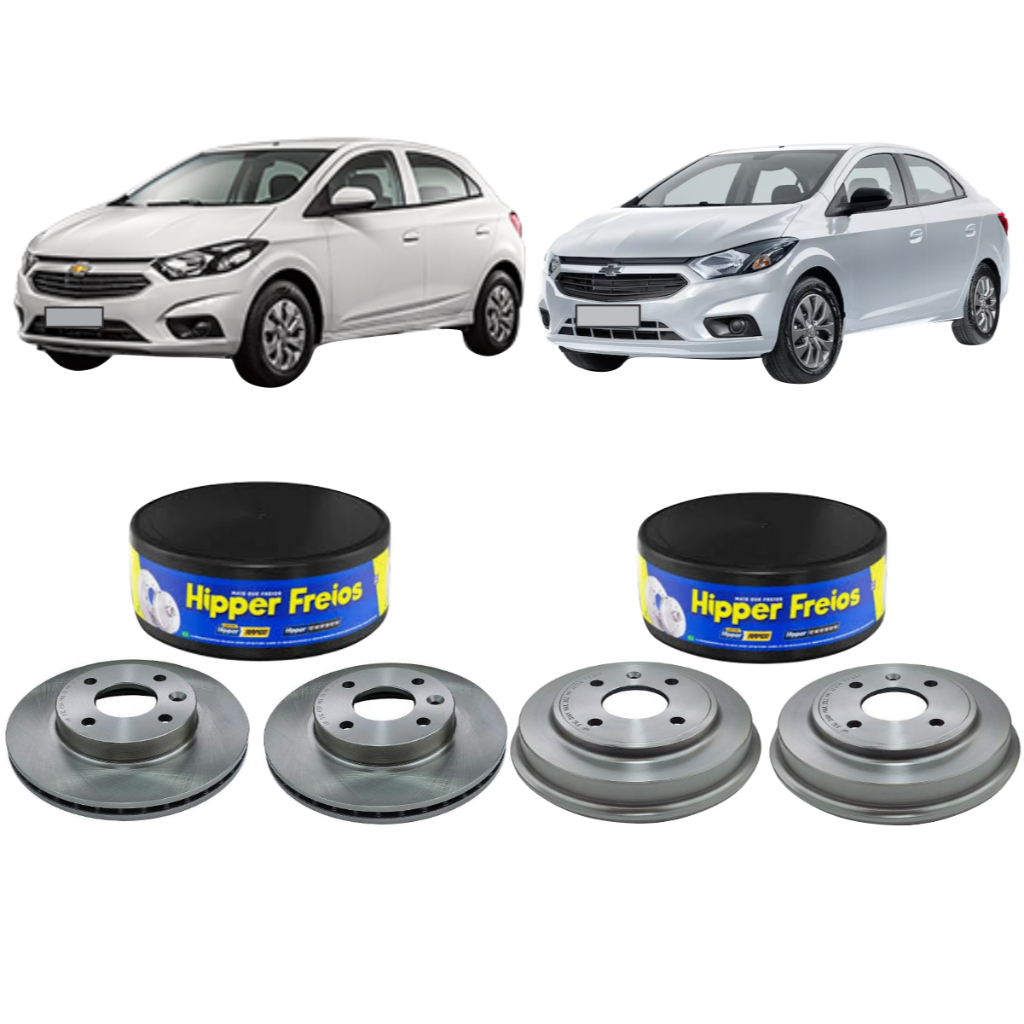 Kit Disco Dianteiro + Tambor De Freio Traseiro Joy Plus 1.0 2019 A 2023 Hipper Freios