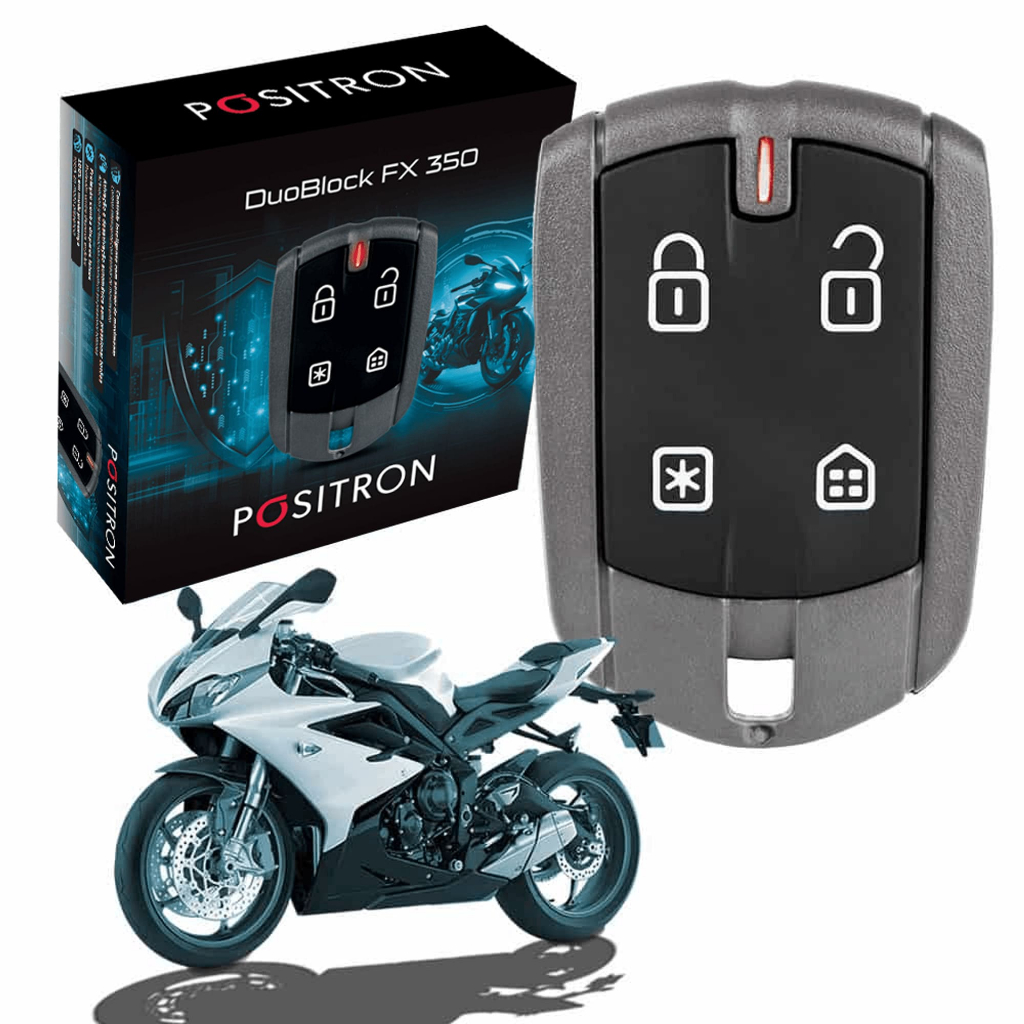 Alarme Moto Positron Duoblock FX350 G8 Universal Presença Sensor de Movimento Botão Secreto
