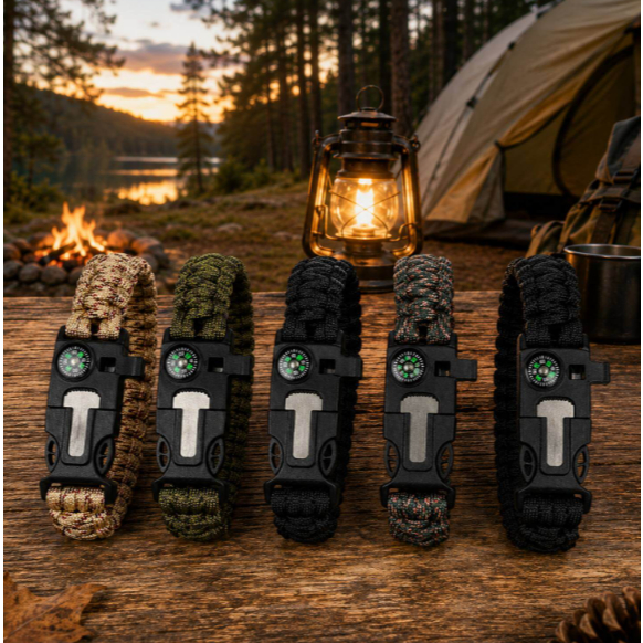 Pulseira de Sobrevivência Paracord com Bússola Apito Palavras-Chave Mais Pesquisadas:  Pulseira de sobrevivência Paracor