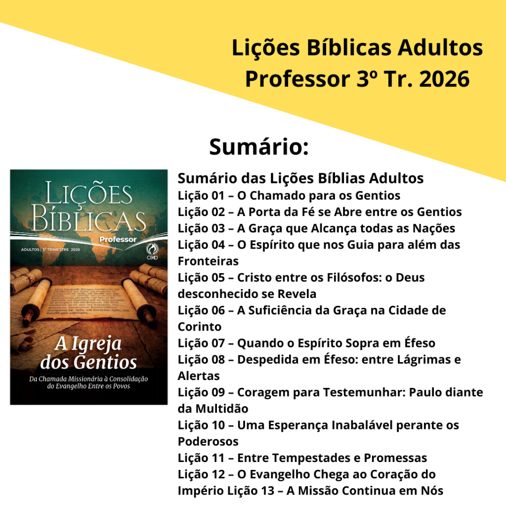 KIT COM 02 Revista Lições Bíblica Adulto Professor 3º Trimestre 2026 · foto 2