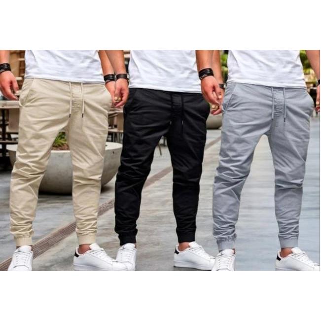 Detalhes do Combo 3x Calças Jogger Premium em Sarja a Jogger 3 Calças Aleatórias Saldo!