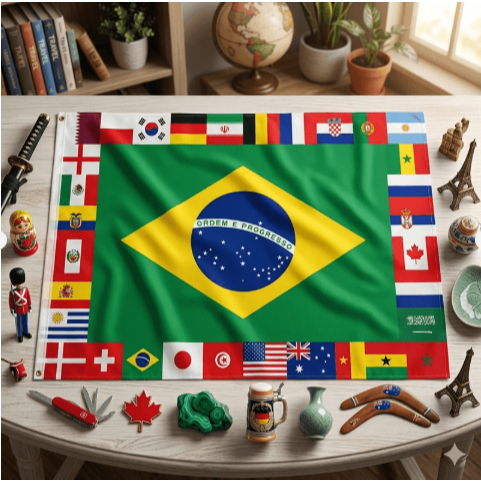 Bandeira Do Brasil 150x90cm Tecido Bandeiras dos Países da Copa do Mundo