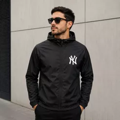 Jaqueta Masculina Streetwear Blusa Corta Vento Premium Com Capuz E Bolsos New York