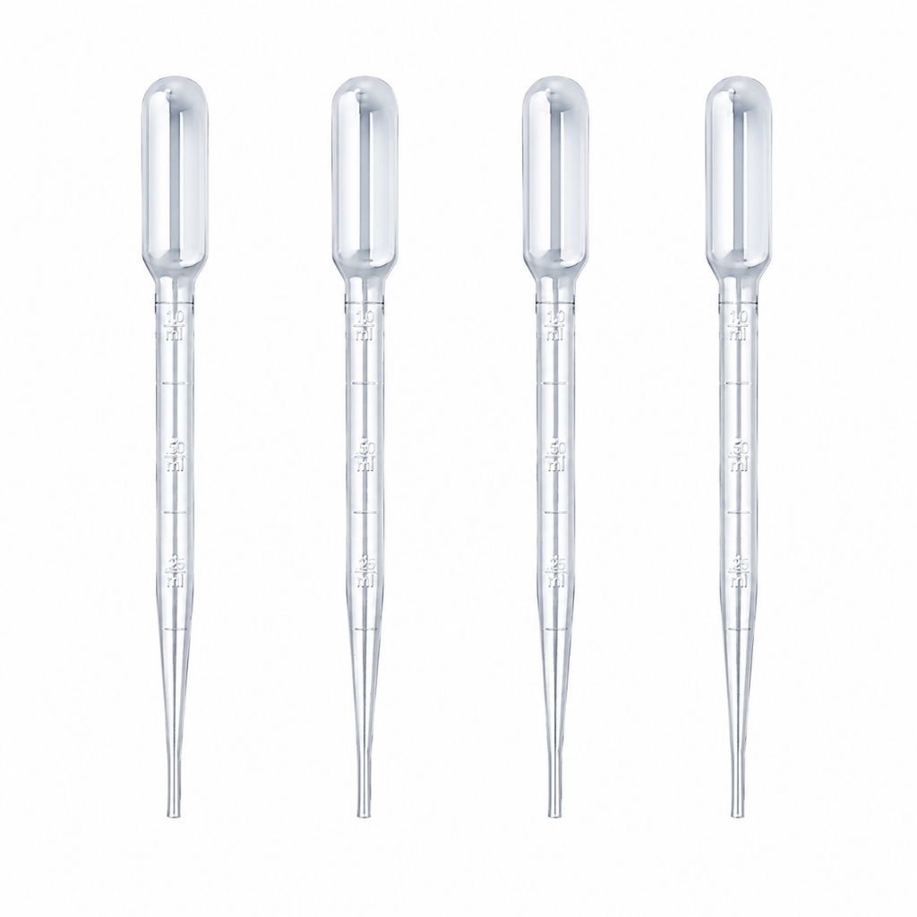 4 Pipeta Plástica Pasteur Dosadora 3ml - Conta Gotas com Marcador Graduada
