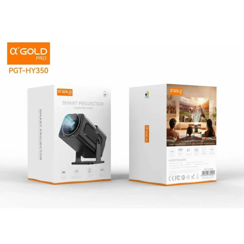 Mini Projetor A'gold Pro Pgt-hy350 Bateria Recarregável 4k