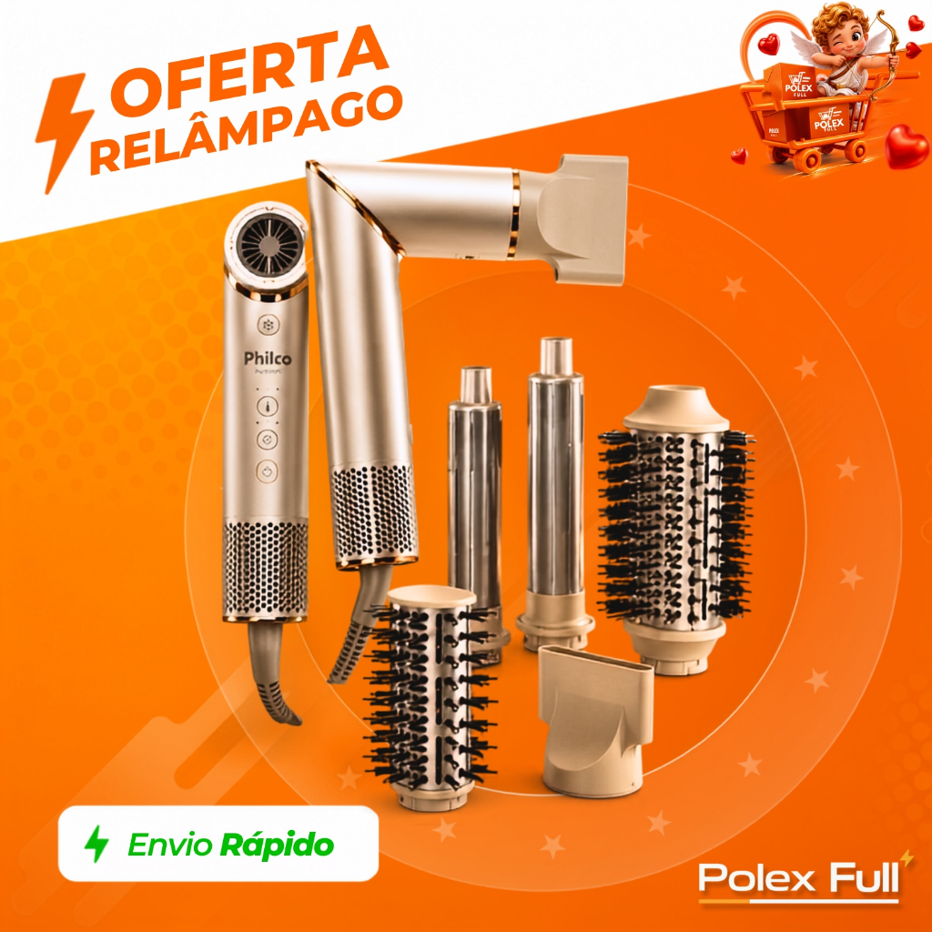Secador De Cabelos Philco psc3500 4 Em 1 dobrável motor bldc Prateado Bege