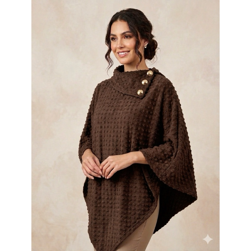 Poncho Casado Sobretudo Suede