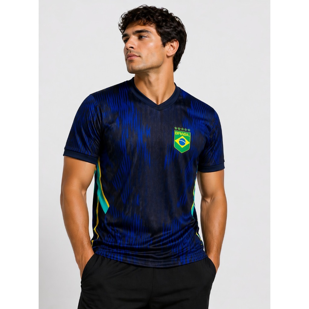 Camiseta Camisa Brasil Azul Copa do Mundo 2026 Torcedor Patriota