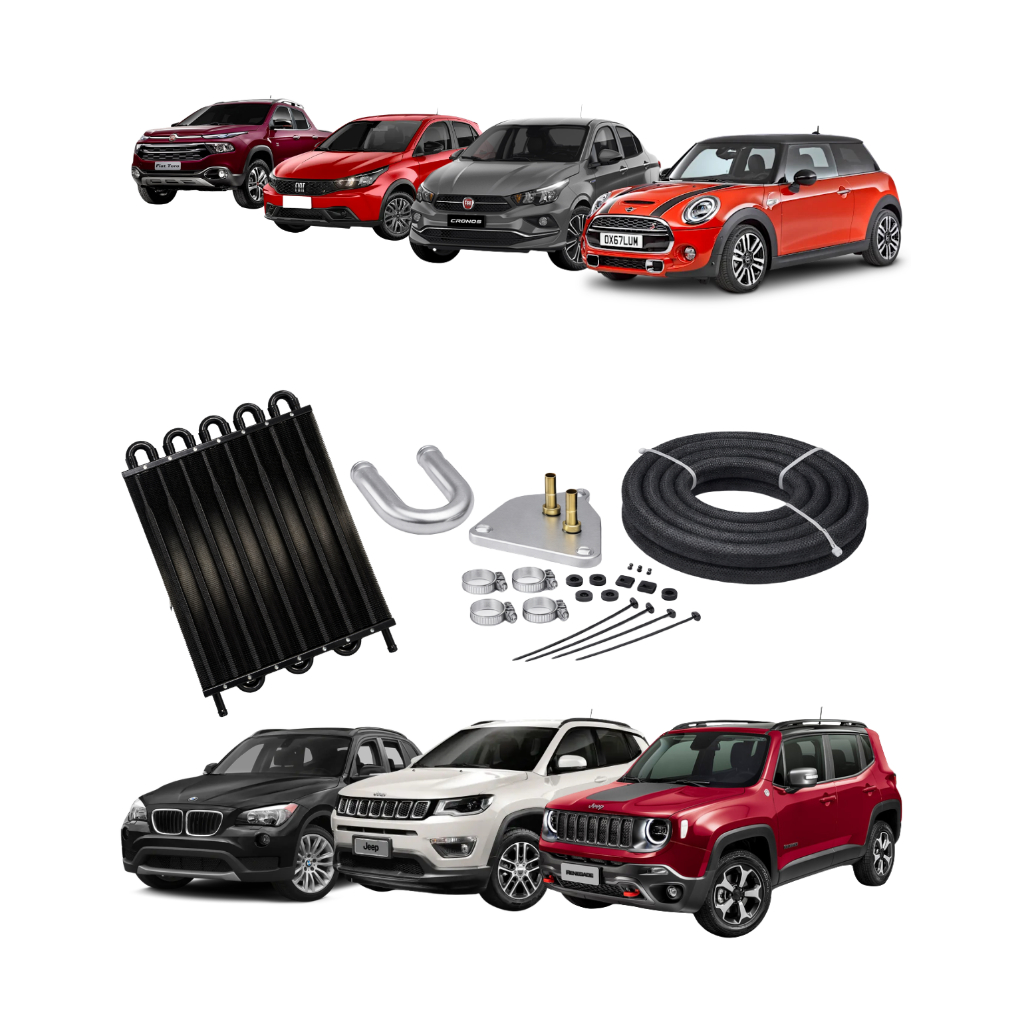 Kit Trocador Calor Compass Radiador Resfriador Óleo Cambio Jeep Compass  Renegade Toro Argo Fiat