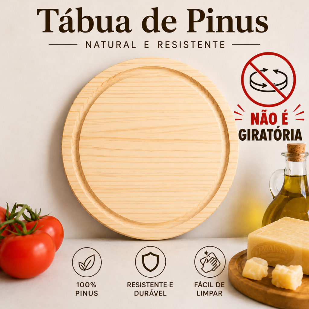 Kit 3 Tábuas Redonda Ecológica para Frios Pizza e Churrasco  Elegância e Sustentabilidade para sua Cozinha