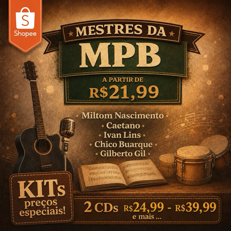 MPB MESTRES CHICO CAETANO  GILBERTO GIL IVAN LINS MILTON NASCIMENTO TOM JOBIM TOQUINHO