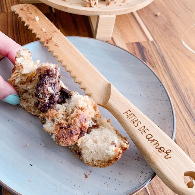 Faca de Bambu Casa Bonita – Utensílio Sustentável para Bolos, Pães e tortas