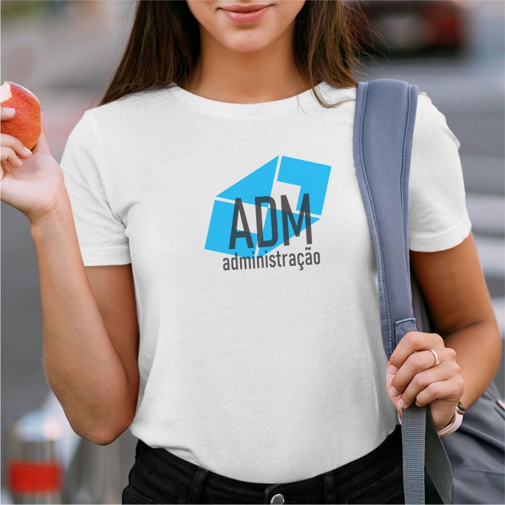 Blusa Feminina Administração Camiseta Adm 100% Algodão Manga Curta
