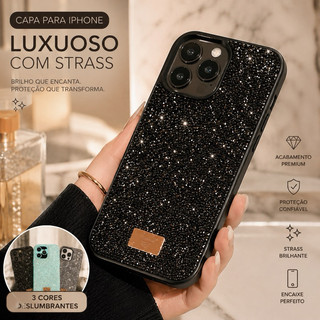 CAPA LUXUOSA CASE CAPINHA PARA IPHONE 14 16 17 PROMAX COM STRASS