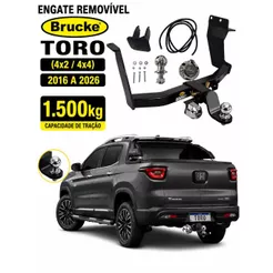 Engate Removível Fiat Toro (4x2/4x4) 2016 até 2026 1.500kg