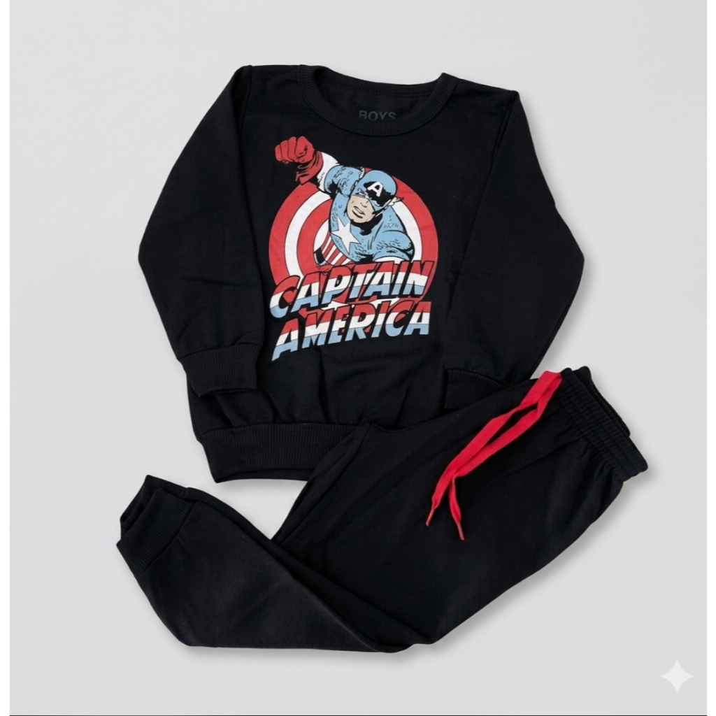Conjunto Moletom Masculino Menino Infantil Tam 6 anos Estampa Personagens Super Heróis Inverno Frio Confortável