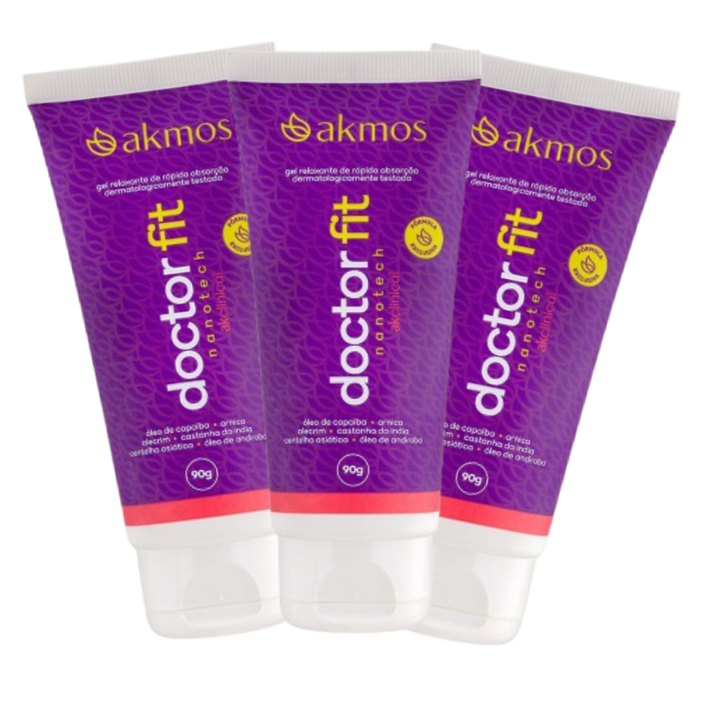 Kit 3x Doctor Fit Akmos Gel Massageador | Alívio Rápido das Dores Joelhos, Costas, Colunas, Burcite, tendnite