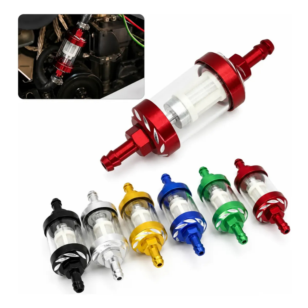 CNC Liga De Alumínio Motocicleta Vidro Gás Combustível Gasolina Filtro Óleo Para Sujeira Pit Bike Motocro