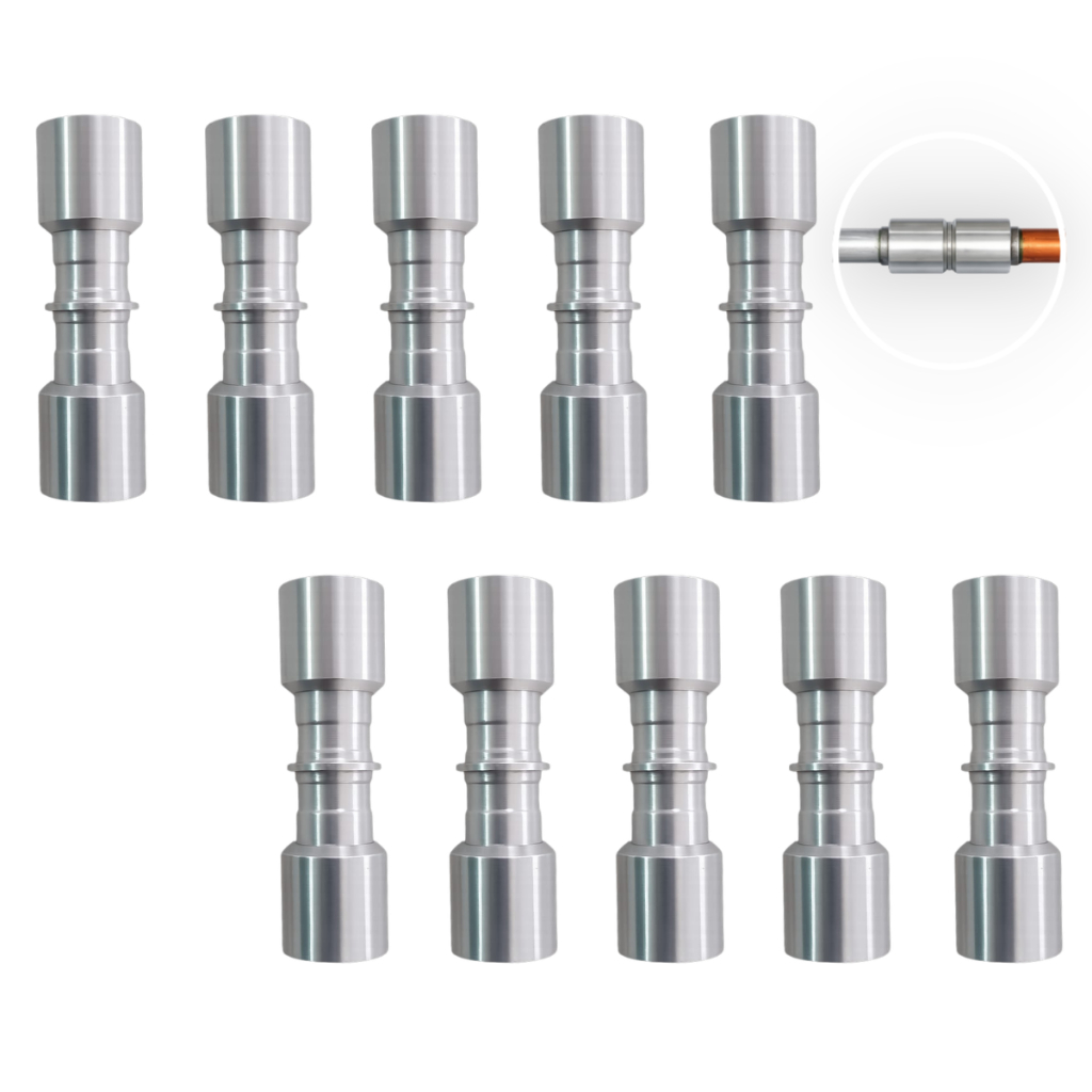 Kit 10 Unidades - Junta União Lokring 5/16 (8 mm) X 5/16 (8mm) - Alumínio (Refrigeração e Ar Condicionado)