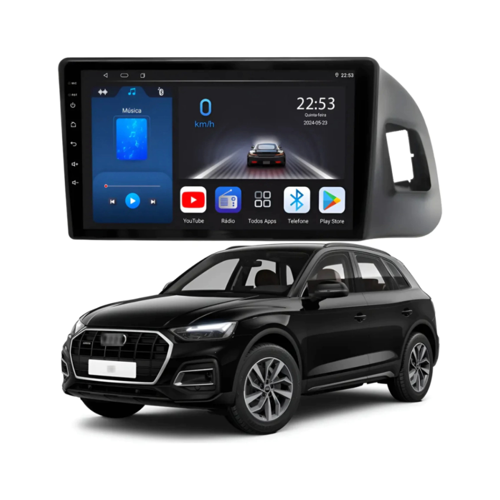 Central Multimídia Android Audi Q5 2010 a 2018 CarPlay Android Auto Tela 9 Pol