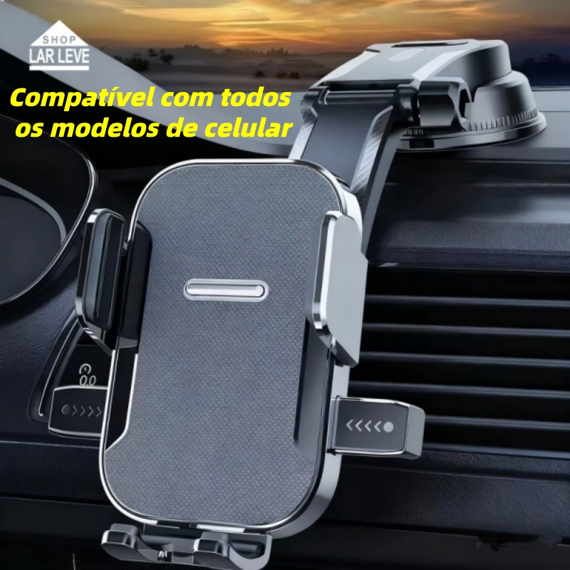 Suporte Celular Carro Fixação Forte Antivibração Ajustável 360° Universal Todos Modelos