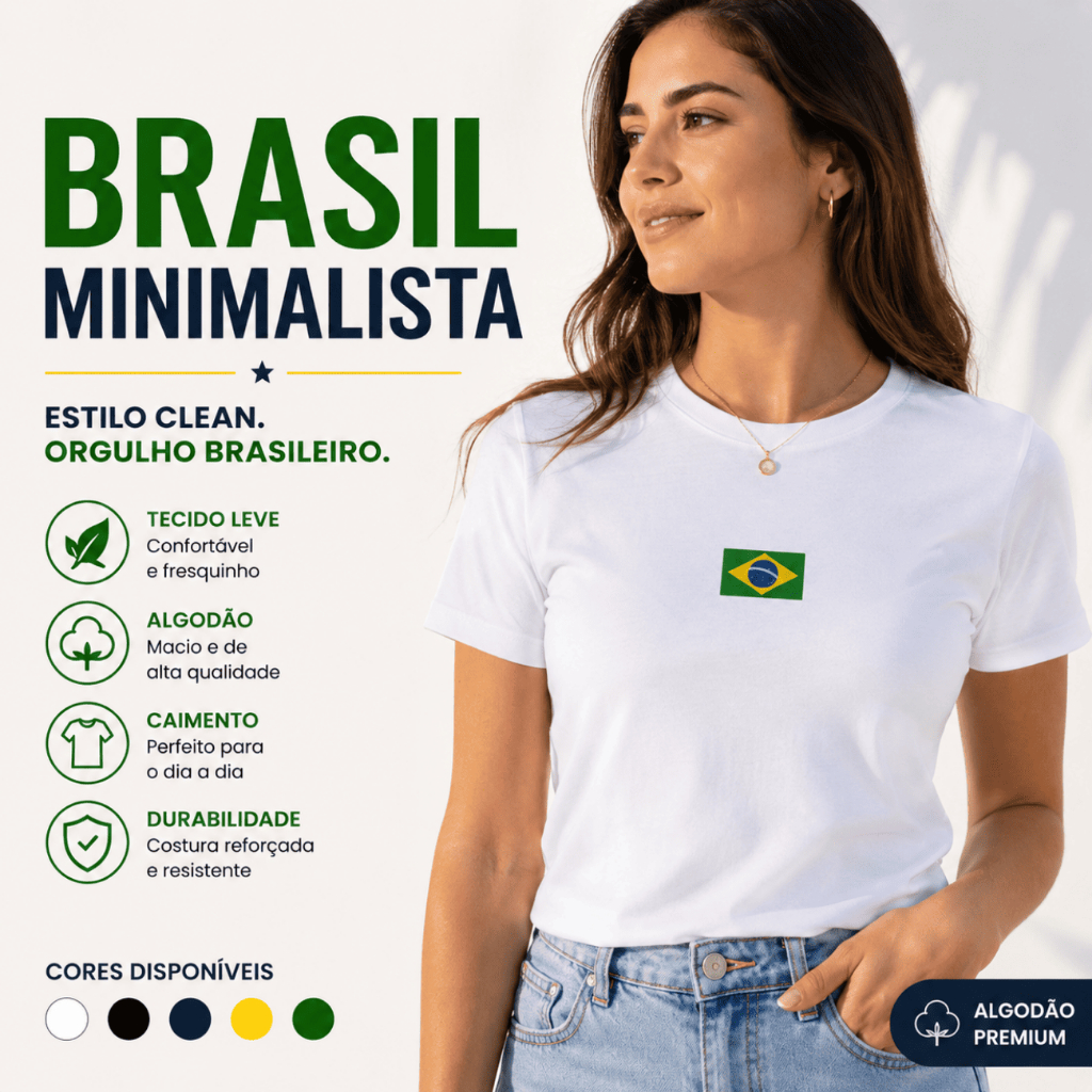 T-shirt Camiseta Do Brasil Camisa Feminina Estampada Lançamento Copa Envio Imediato