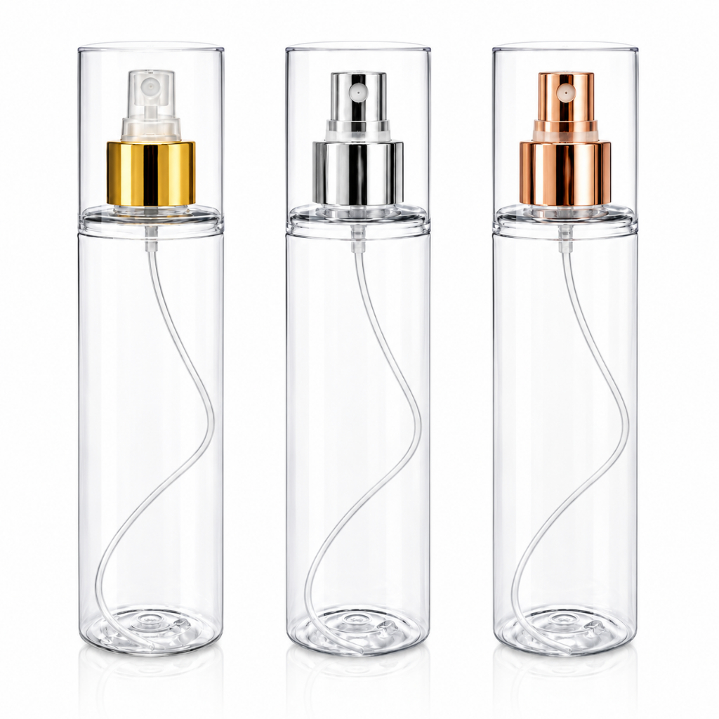 Frasco Plástico Pet 200ml Spray Luxo e Sobretampa Body Splash