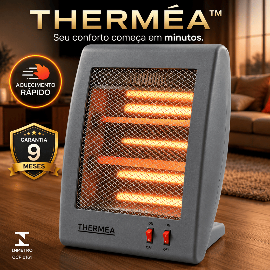 Aquecedor Elétrico Quartzo 800W Portátil 127/220v Aquecimento Rápido 2 Temperaturas Segurança