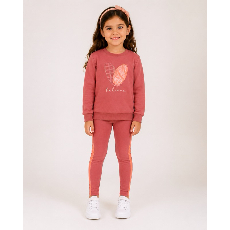 Conjunto Infantil Menina Colorittá Moletom Rose Believe TAM 4