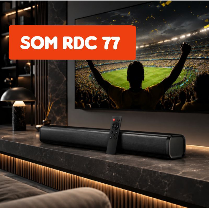 Caixa de Som Bluetooth Soundbar Home Theater Para Smart Tv Bluetooth RCA e P2 Pronta Entrega Som RDC 77