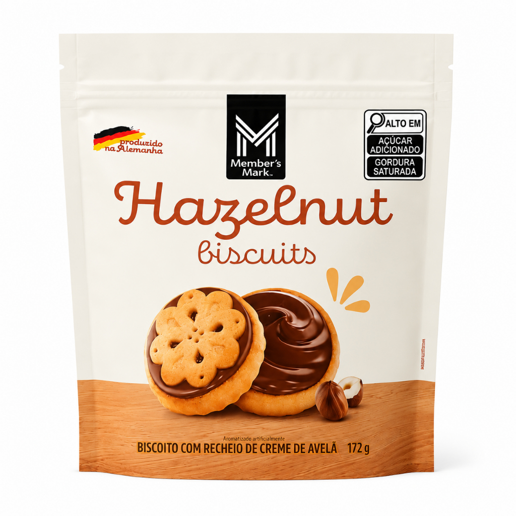 Biscoito Alemão Hazelnut Griesson Boccia – Recheado com Creme de Avelã 172g (Importado da Alemanha)