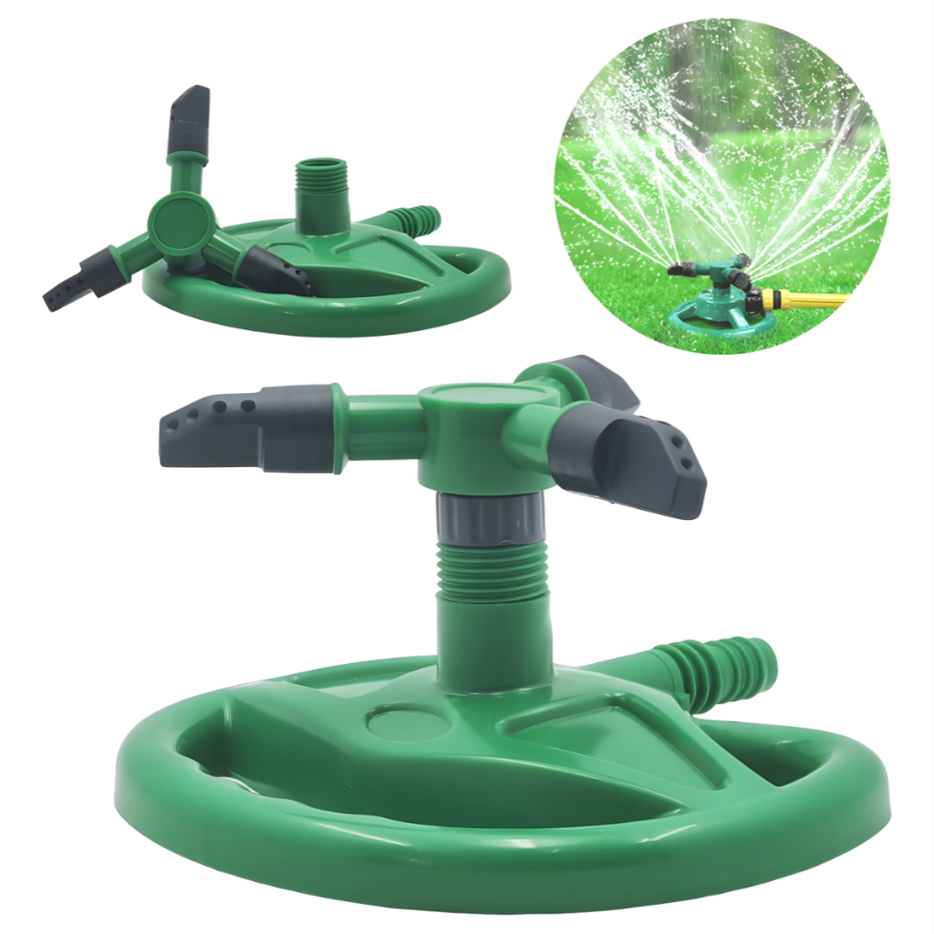 Irrigador Aspersor de Irrigação Automatica Giratorio 3 Saidas Rotativa 360