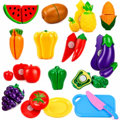 Kit Cozinha Infantil Comidinha de Brinquedo Frutas de Brinquedo de Cortar