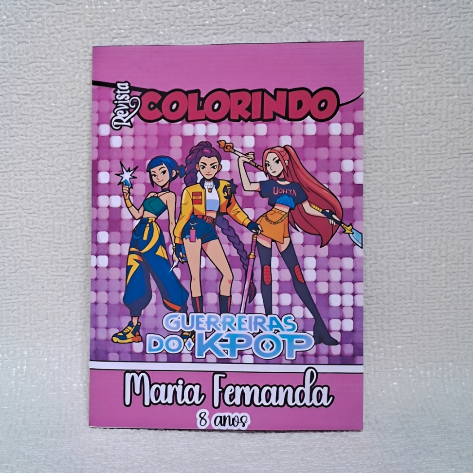Kit Livrinho de Colorir Personalizado Tema Guerreiras do Kpop | Lembrancinha Aniversário Mimo festa infantil