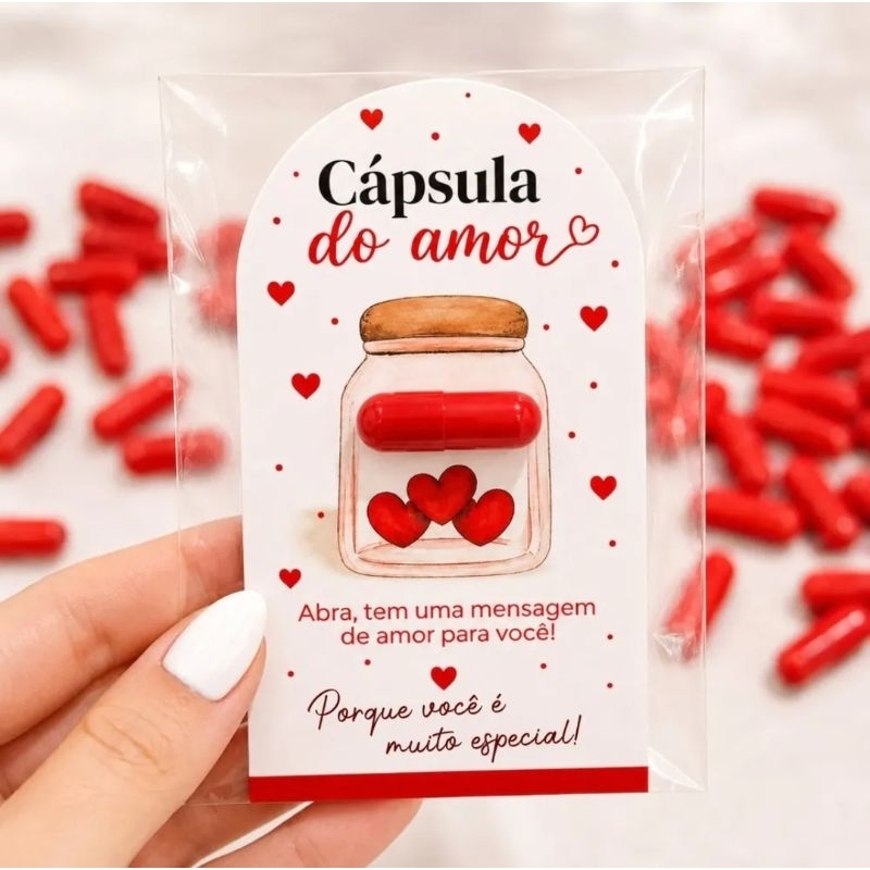 Cápsula do Amor Dia dos Namorados Cartão Romântico Presente Criativo Mensagem Surpresa