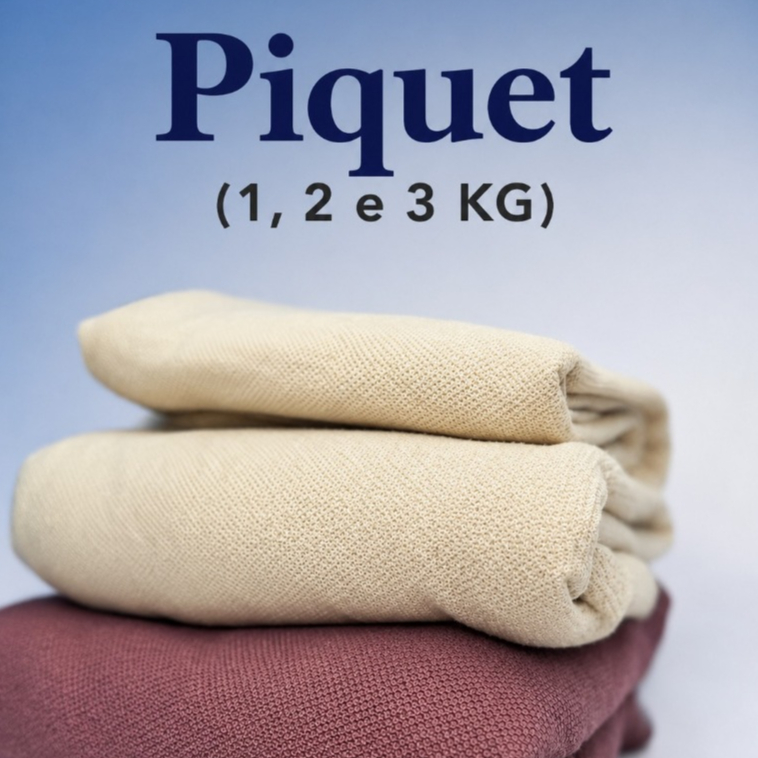 Retalho Piquet Grande 1m à 3m, ideal para camisetas, vestidos, confecção em geral.