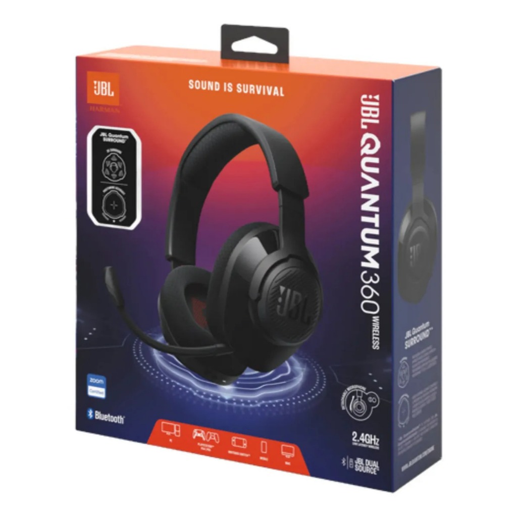 Fone Com Microfone Wir Gamer Usb/Bluetooth Jbl Quantum 360 JBLQTUM360BLK - REEMBALADO