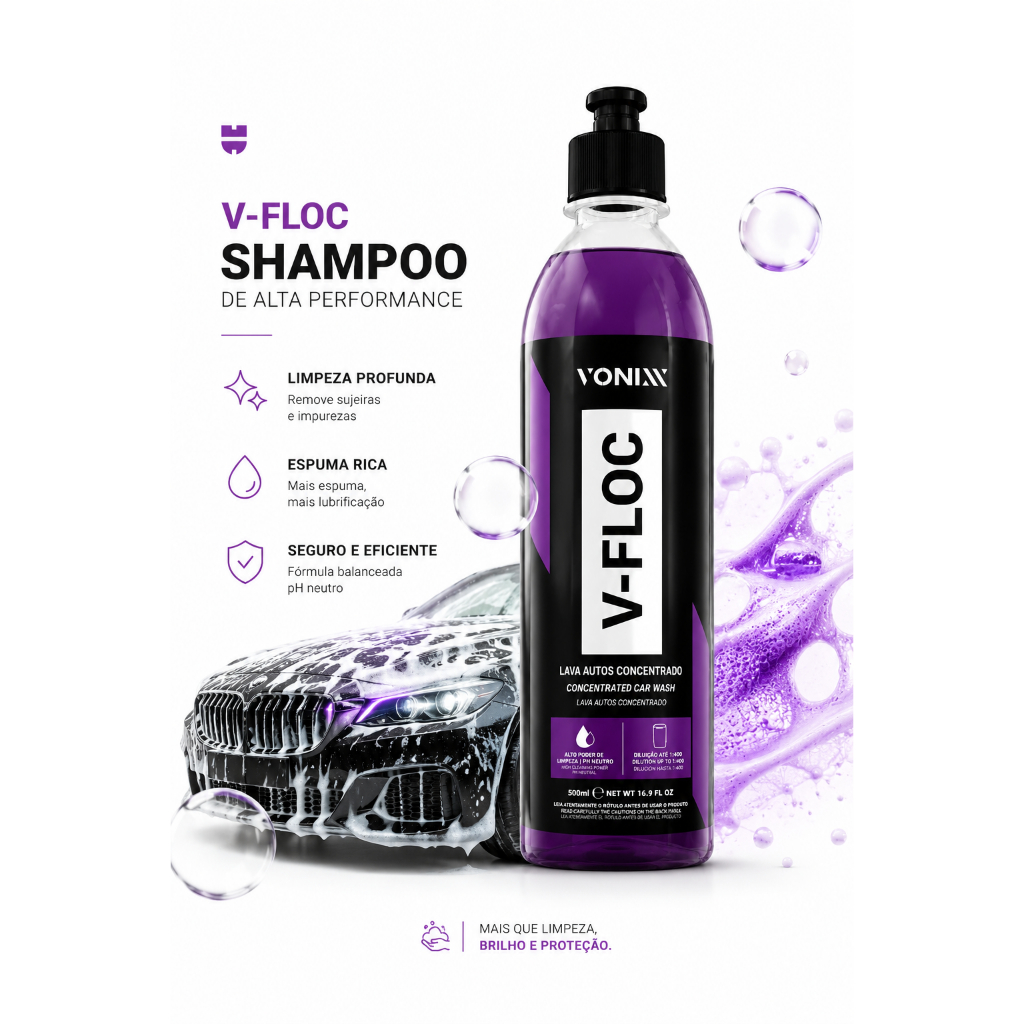 V-FLOC Shampoo Lava autos de alta performance Vonixx 500ml